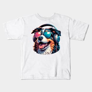 Slovensky Kopov Smiling DJ with Headphones and Sunglasses Kids T-Shirt